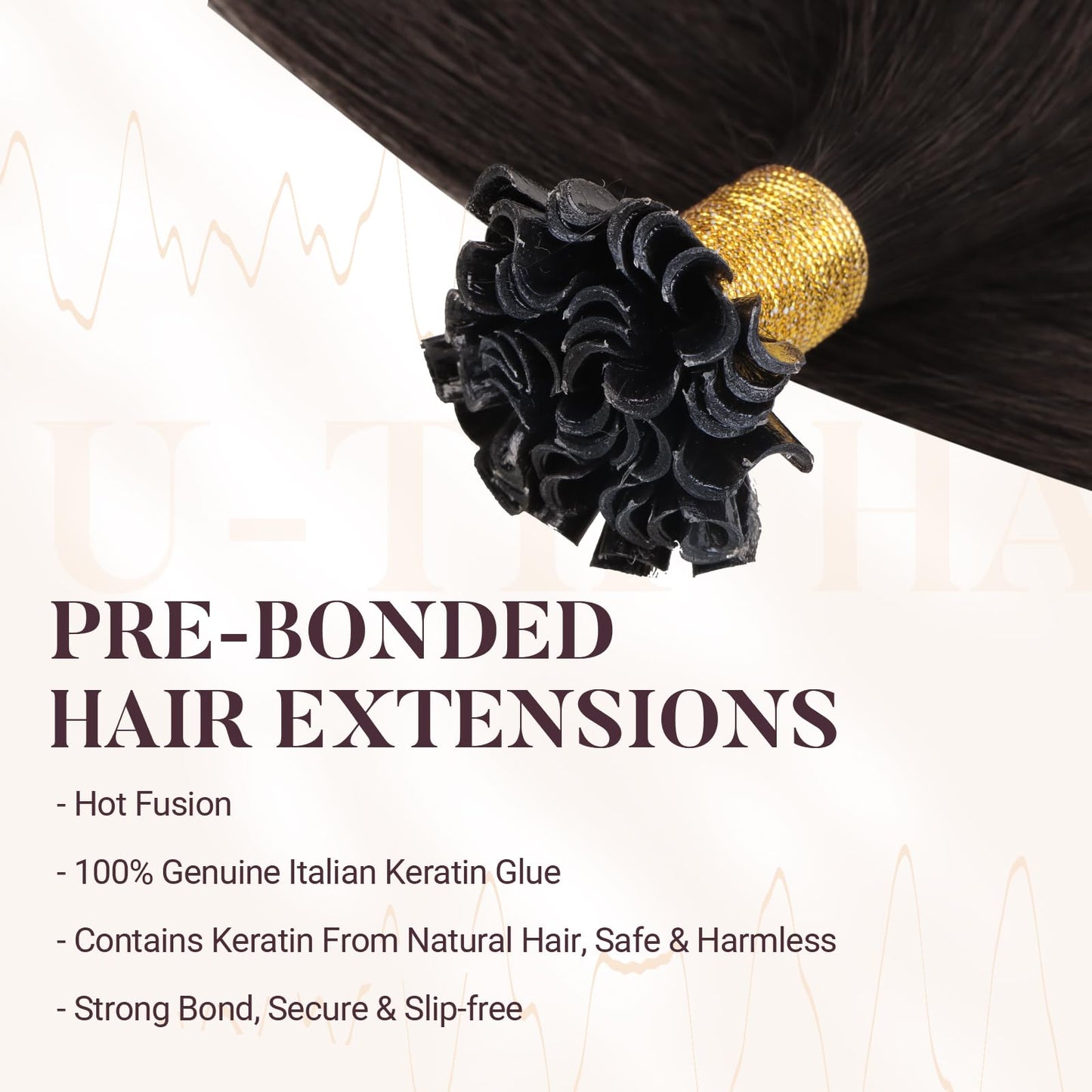 MAXITA U Tip Hair Extensions Human Hair, Dark Brown Hair Extensions Real Human Hair, 50g/50 Strands/Pack, 18 In Virgin Human Hai