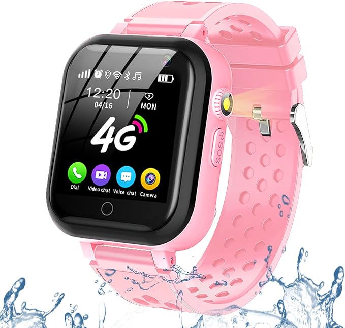 DDIOYIUR Smart Watch for Kids, 4G Kids Phone Smartwatch with GPS Tracker, WiFi SMS, Call, Voice Video Chat, Bluetooth, Aud...