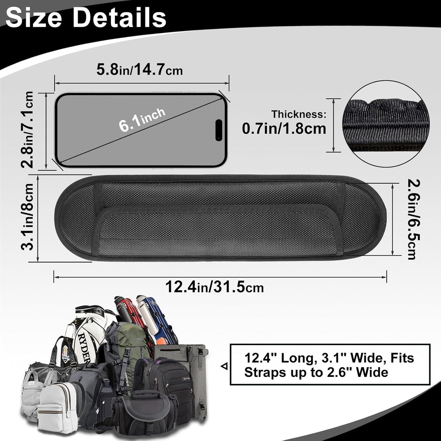 2 Pack Breathable Universal Shoulder Pad, 3D Cushion Air Backpack Strap Pads, for Shoulder Bags, Detachable Shoulder Strap Pad Pads Help Relieve Shoulder Pain(3D Air Cushion-Army Green)