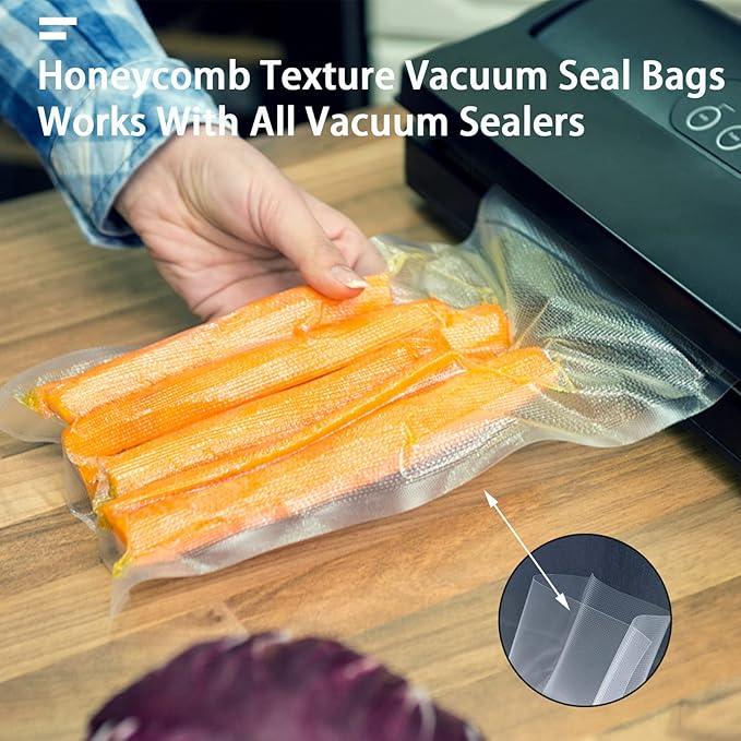 Vacuum Sealer Bags,2.7"*4" 100 Pcs Heavy Duty Pre-Cut Design Commercial Grade Food Sealable Bag for Heat Seal Food Storage,Boilsafe to 280°F Freezable,Good for Storage,Meal Prep and Sous Vide