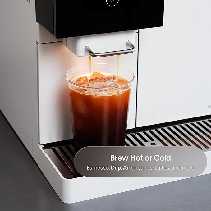 Terra Kaffe Super Automatic Espresso Machine - App-Enabled Coffee Machine - Auto Wake & Sleep - All Milk Types - Roaster-Approved Espresso Settings - Cappuccino Machines - Gifts for Men - White TK-02