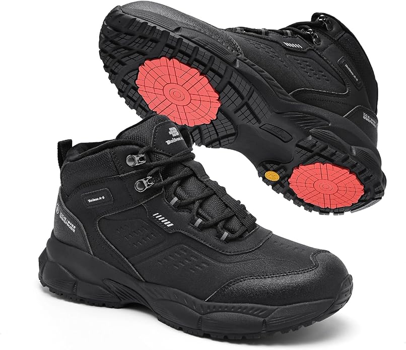 BAIBAO A-S Men's Waterproof Snow Boots Winter Hiking Boots with Crystal Long-Pile Fur Lining | Non-Slip Turbine Grip Insol...