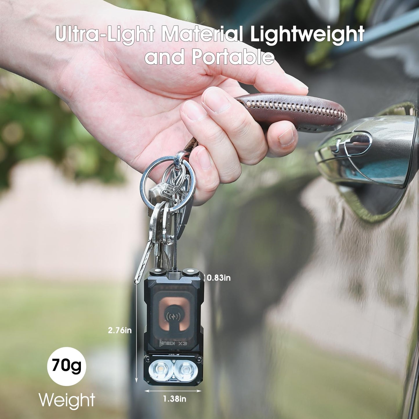 WUBEN X3 Mini Rechargeable Flashlight 180? EDC Keychain Type-C IP65 Waterproof Black