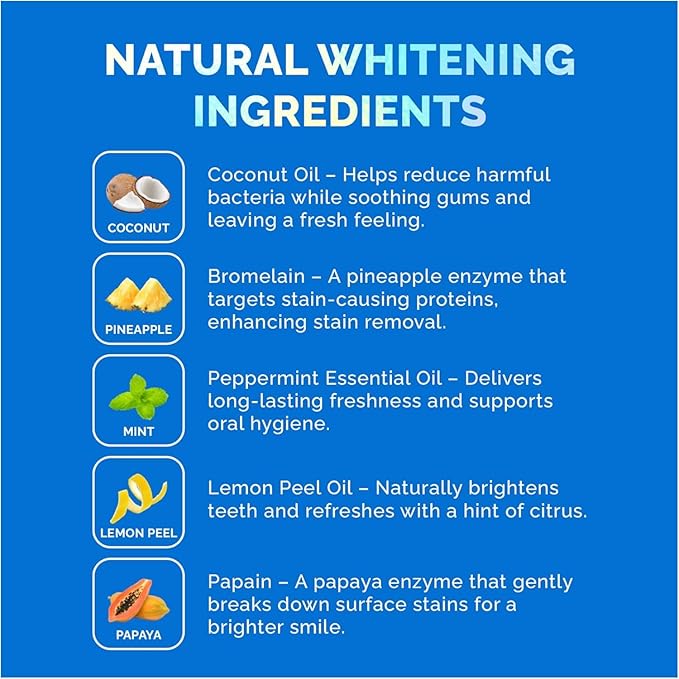 Whitening Strips for Sensitive Teeth – Enamel Safe, Peroxide-Free Coconut Teeth Whitening Strips with Natural Enzymes – Gentle White Stips for Sensitive Gums (14 Count, Mint)