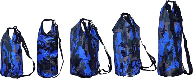 Waterproof Dry Bag Combo 5-30L Roll Top Dry Storage Bag Backpack for Kayaking Boating Beach Camping Travel Fishing, w/Phone Case & Collapsible Water Bottle & Sunglasses & Ear Band,Blue 30L