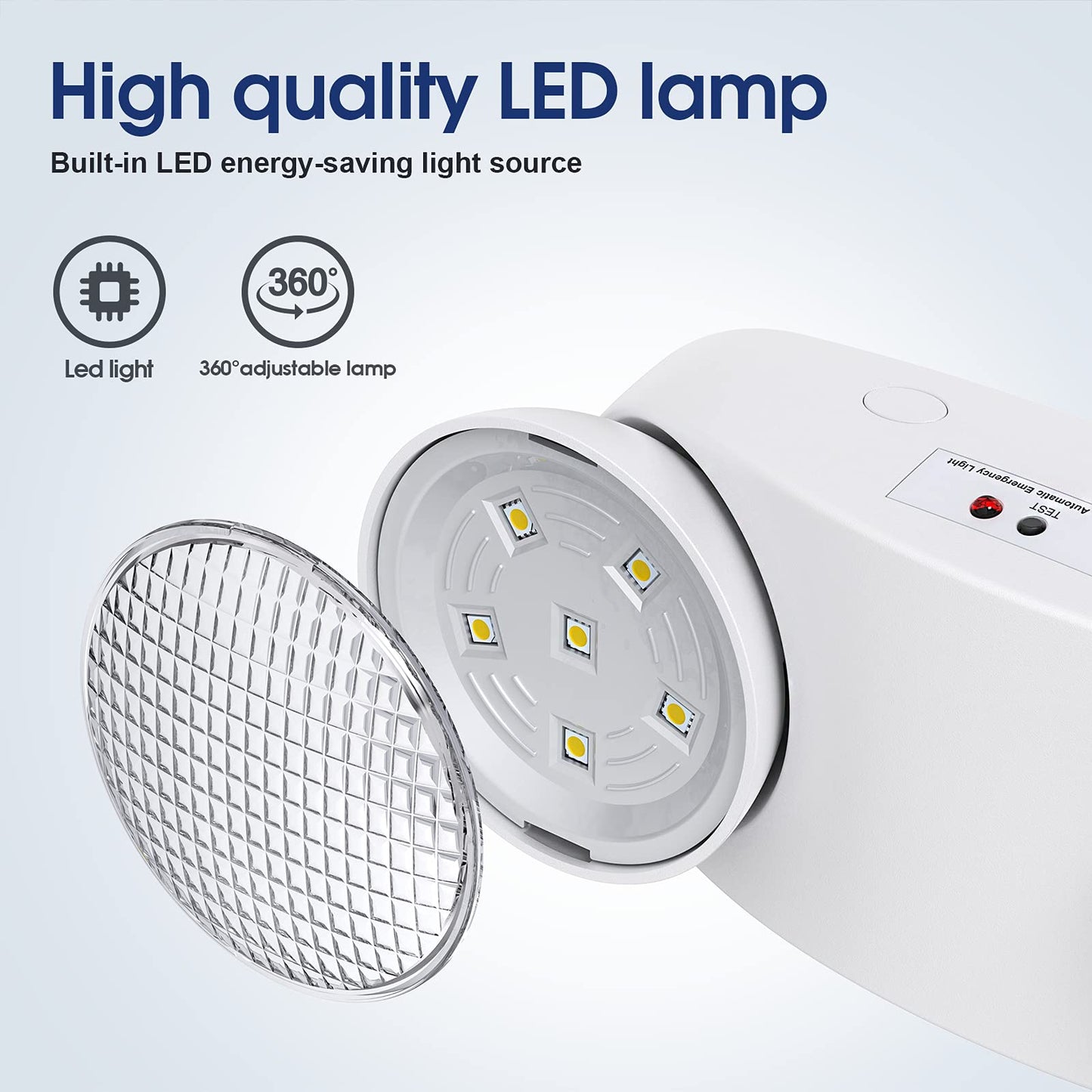 Sitisfi Emergency Light With Battery Backup  Commercial Hardwired Exit Lighting Fixtures  Two Adjustable Head Bug Eye Led Emergency Lighting  Ac 120-277V  Ul Certified (6 Pack)