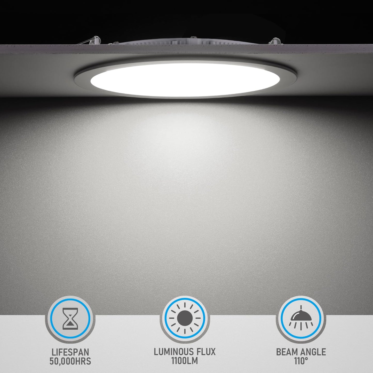 TORCHSTAR 12-Pack 6 Inch Ultra-Thin LED Recessed Lighting, 12W Dimmable, Daylight (5000K), ETL & Energy Star, Model R1