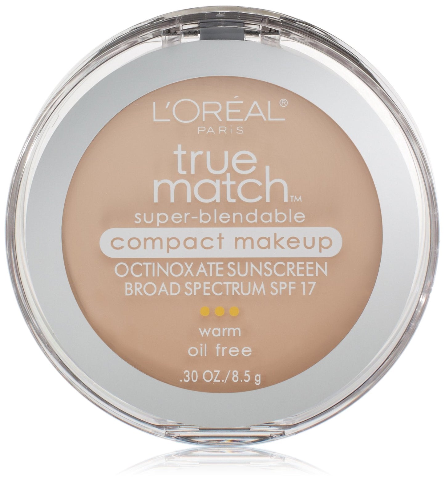 L'Or  al Paris True Match Super-Blendable Compact Makeup, W1 Porcelain, 0.3 oz.