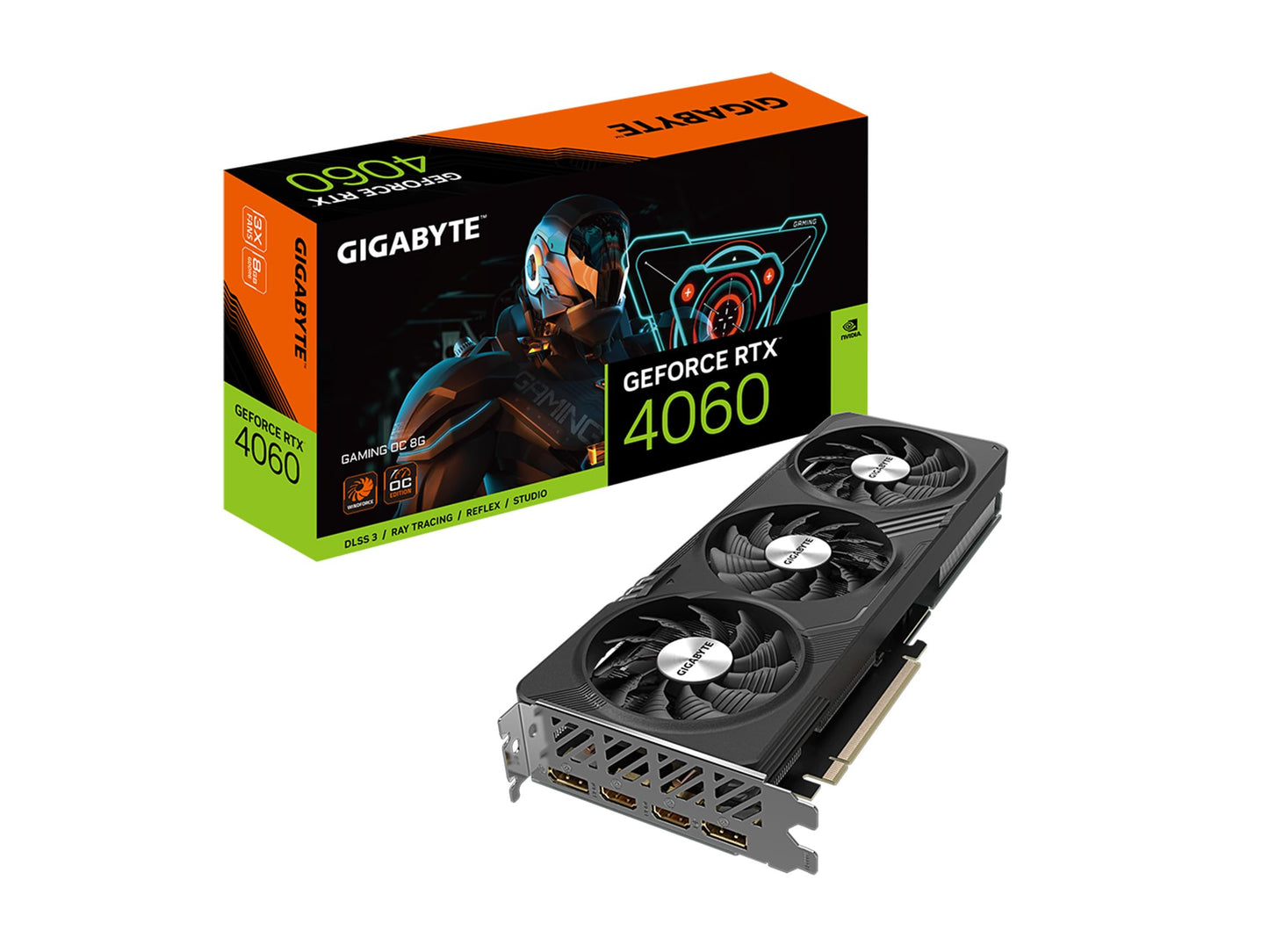 GIGABYTE GeForce RTX 4060 Gaming OC 8G Graphics Card, 3X WINDFORCE Fans, 8GB GDDR6, Model GV-N4060GAM