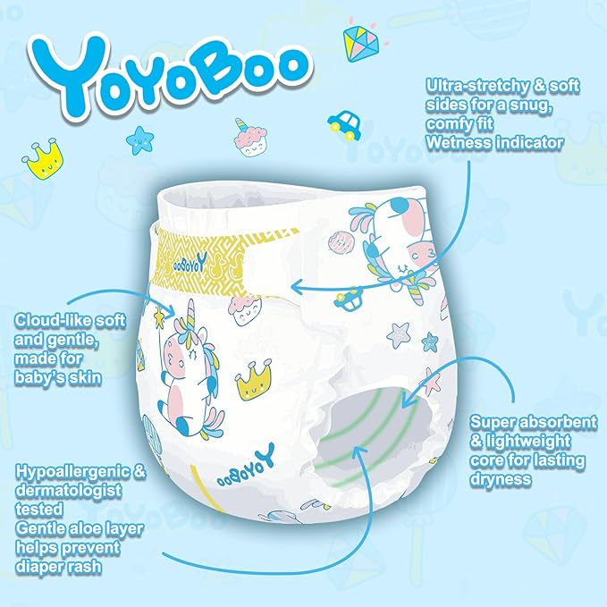 Disposable Newborn Baby Diapers, Hypoallergenic, Superior Absorbency, Lightweight Design & Dry Comfort, Size N, 68 Count