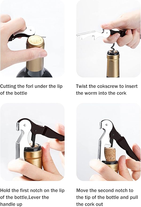 12 Packs Wine Opener-Corkscrew Wine Bottle Opener,Stainless Key Black Wine Bottle Opener Foil Cutter for Picnic, party, family,Restaurants