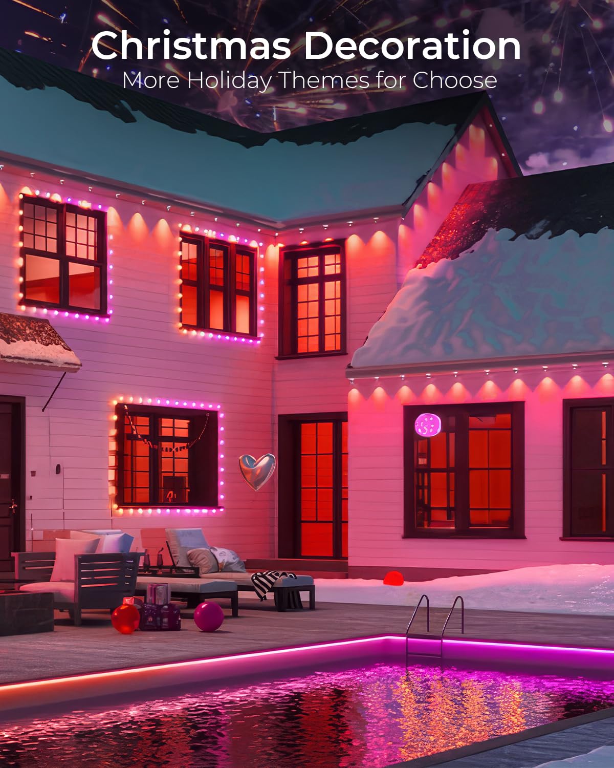 Cinoton Permanent Outdoor Lights Pro 200Ft  Smart Rgbcw Eaves Lights With 120 Leds  Ip67 Waterproof  111 Scene Modes For Daily And Festival  Halloween Christmas Holiday Decor  App/Voice/Remote Control