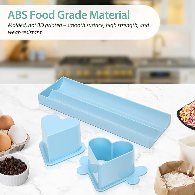 Heart Cake Pop Mold Set with 9 Inch Tray and Sticks, ABS Cake Pop Maker, Baking Molds Kit for Parties, Wedding,Home Desserts Making - Blue