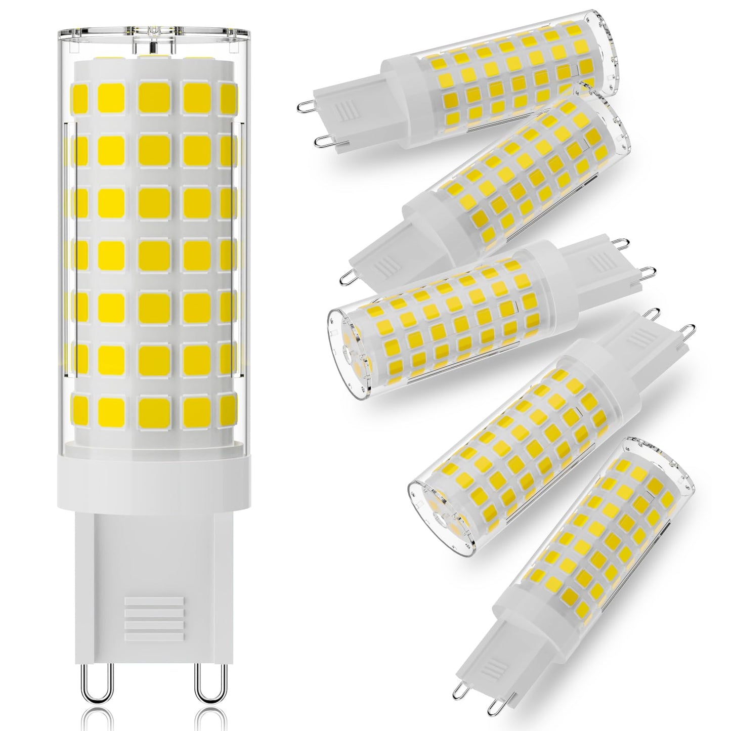 Dumiloo G9 Led Bulb 6W 60W Halogen Equivalent 4000K Natural White High Brightness 600Lm  Ac120V T4 G9 Bulbs With Long Lifespan For Chandeliers Home Lighting G9 Bi-Pin Ceramic Base Non-Dimmable 6 Pack