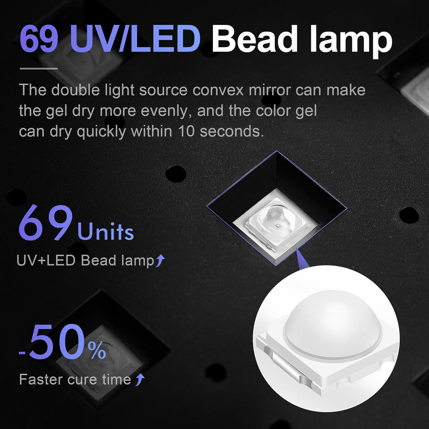 L'UGX Professional Nail Lamp for Gel Polish Dryer 72W LED UV Nail Lights with Arm Rest Pillow & Retractable Tray,Perfect for Man