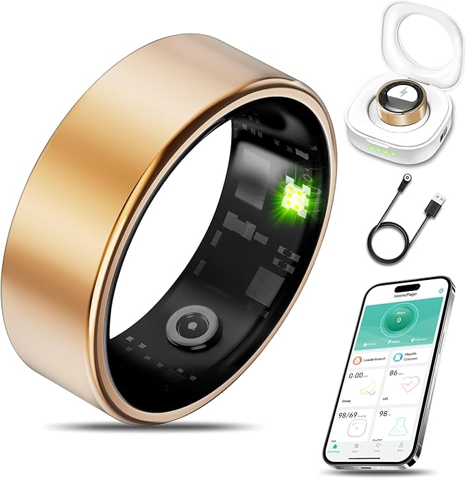 Milavan Smart Health Ring for Women Men Fitness Tracker with Heart Rate, Blood Oxygen, Blood Pressure, Sleep Monitoring, S...
