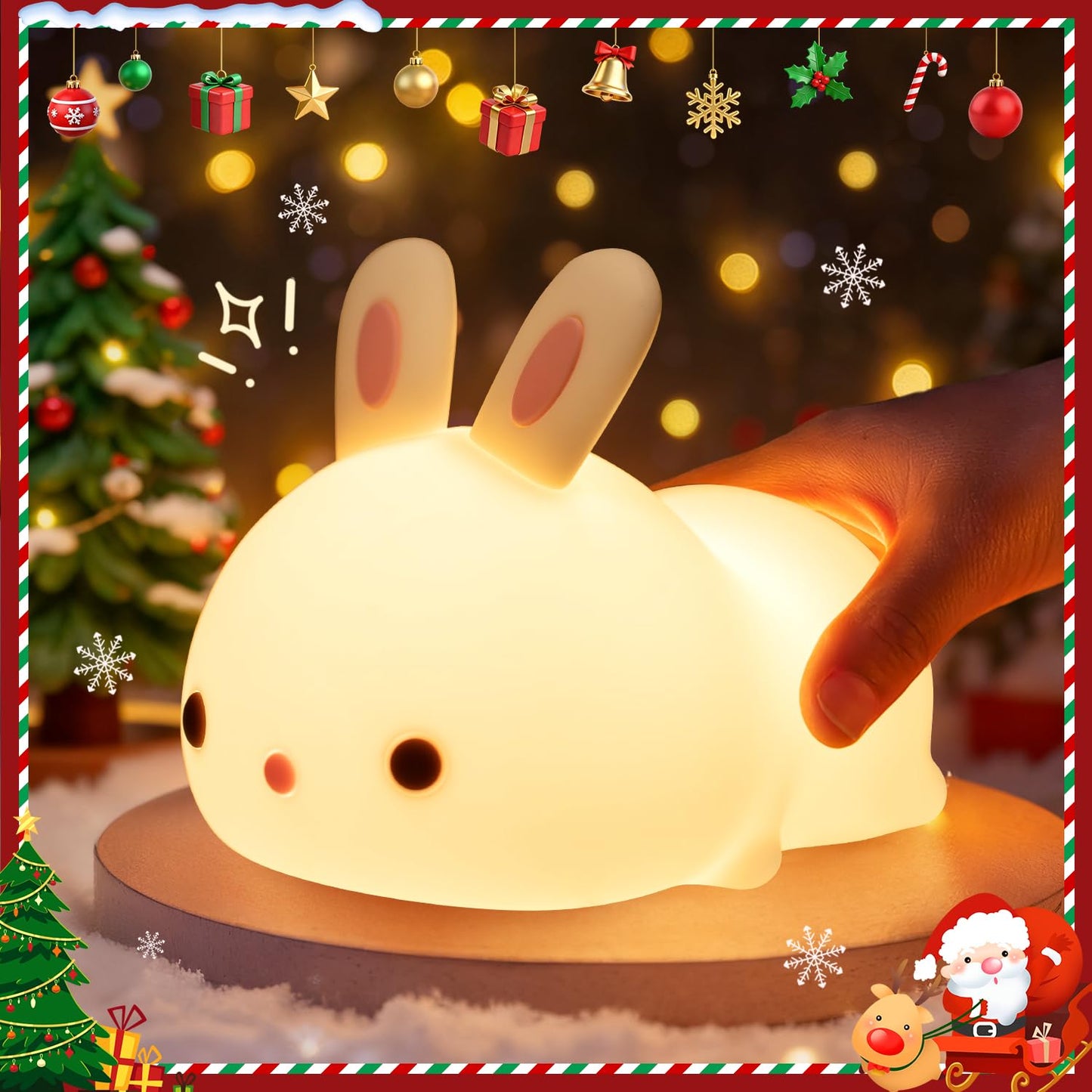 One Fire Bunny Night Light For Kids 16 Colors+ Silicone Soft Toddler Night Light  Dimmable+Rechargeable Nightlight For Kids Room  Easy Tap Control Bunny Lamp  Rabbit Lamp  Cute Stuff  Gifts For Girls