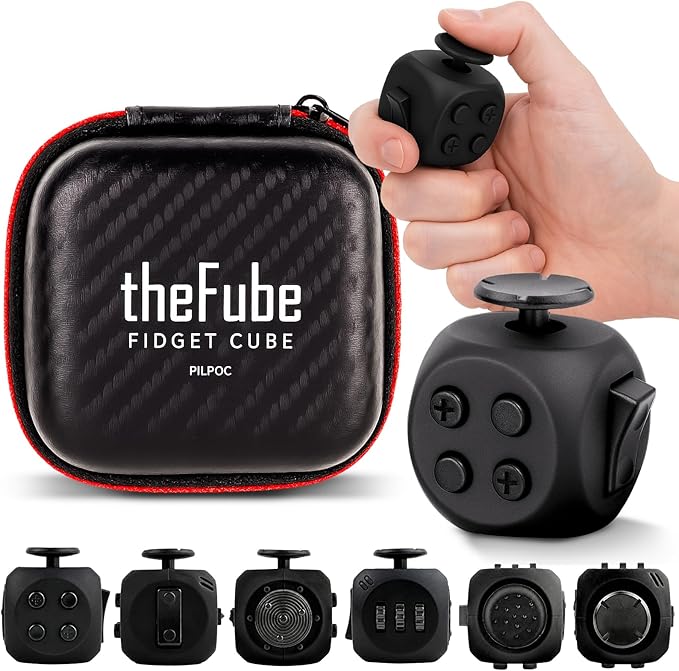 PILPOC theFube Fidget Cube, 6-Sided Stress Relief Infinity Cube for Adults & Kids, Boosts Concentration, Mindfulness Aid, ...