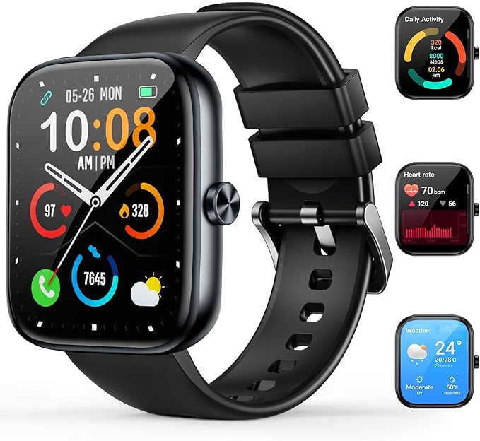 Smart Watch for Men Women, 1.83" HD Touchscreen Fitness Watch with Bluetooth Call&Message Notifications, 110+Sport Modes, ...
