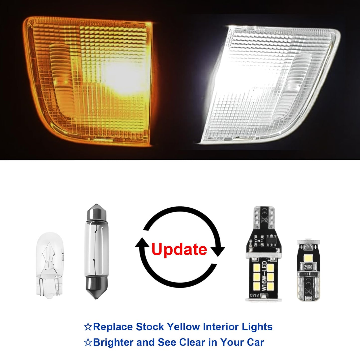 Easy Eagle Led 14Pcs F250 F350 Car Interior Lights: Super Bright Bulbs For 1999-2016 F-250 F-350 Super Duty 6000K White Led Lighting Package Kit Includes Light Accessories Install Tool
