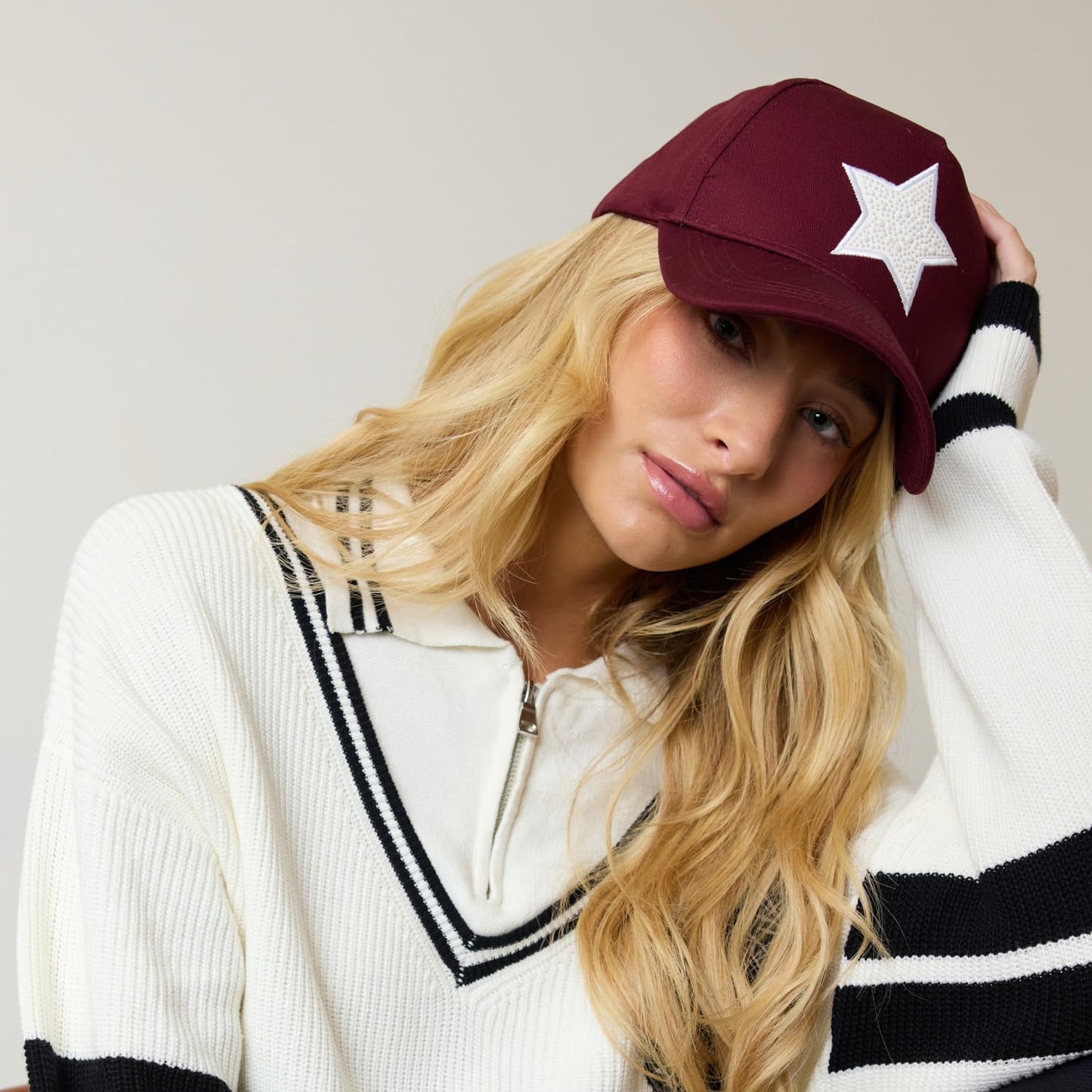 VINTAGE HAVANA Rise 15 Trucker Hats Women & Men Maroon/Pearl | Western Retro Adjustable Snapback Hat | Preppy Cute Trendy Fashion Baseball Cap