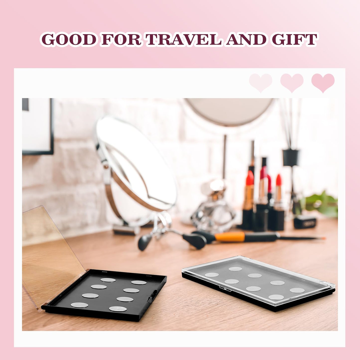 Sumind 6 Pcs Magnetic Makeup Palette with Clear Top with 120 Pcs Metal Sticker for DIY Eyeshadow Lipstick Blush Powder 7.72    x