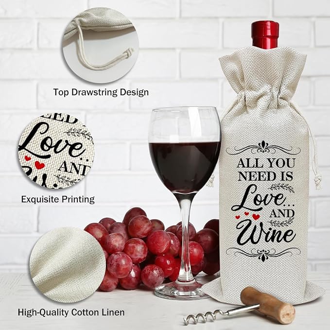 Engagement Wine Bag, Bridal Proposal Gifts Engagement Gift for New Couple Girlfriend Boyfriend, Party Favor Wine Champagne Gift Bag With Drawstring -26