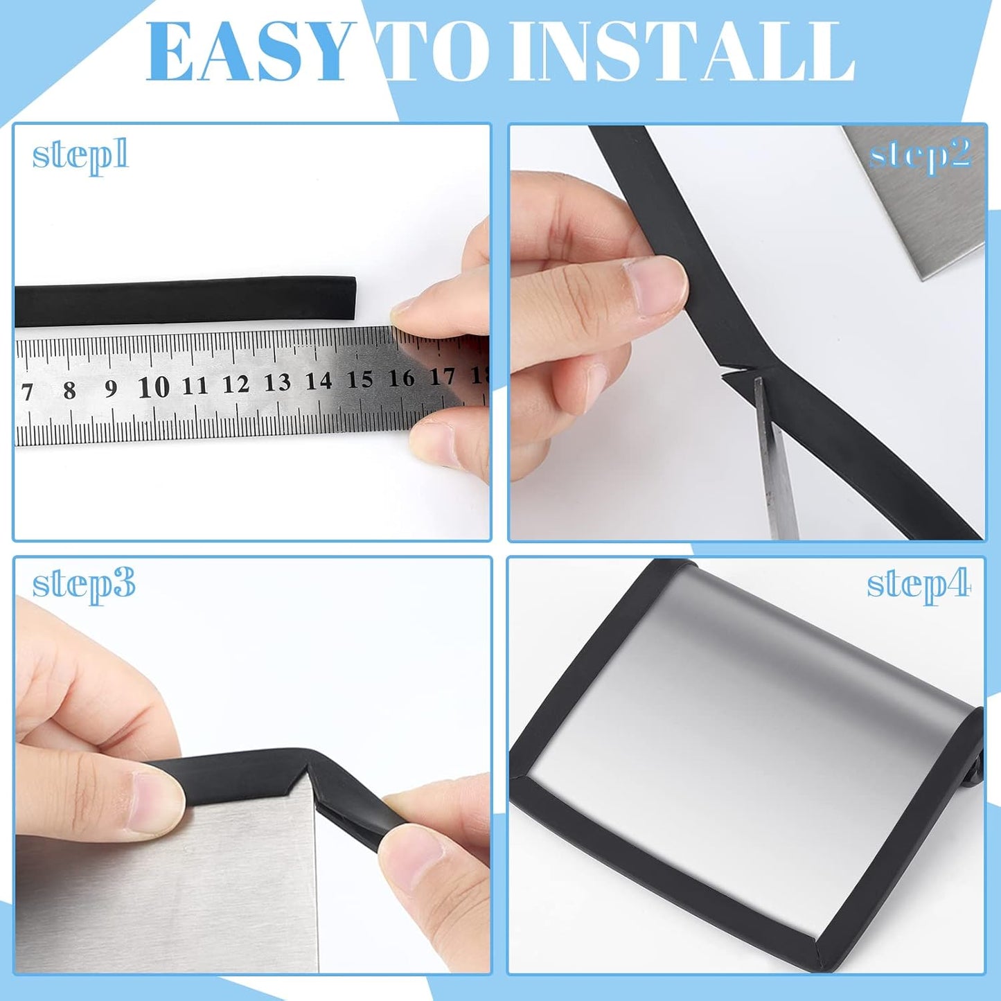 Kingdder Rubber Edge Trim U Channel Rubber Door Seal Strip Weather Resistance Sheet Metal Edge Protector Fits 1/8 Inch for Car Doors, Steel Plates, Glass, Hatches, Table Corners(20 Feet)
