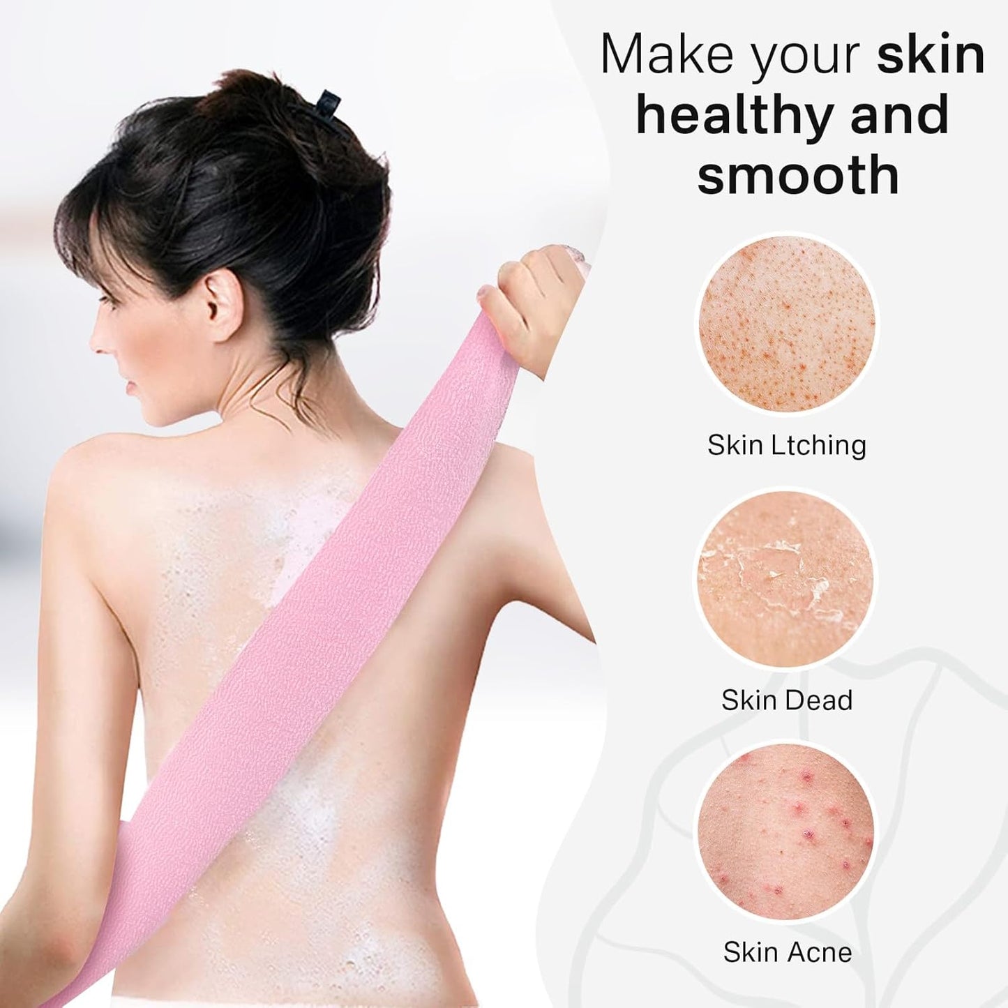 Yiclick Exfoliating Washcloth Towel【3 Pack】- Exfoliating Body Scrubber Exfoliator, Back Scrubber for Shower Bath, Exfoliate Rags Wash Cloths, Loofah Lufa Sponge, Body Scrub & Exfoliation Women Men