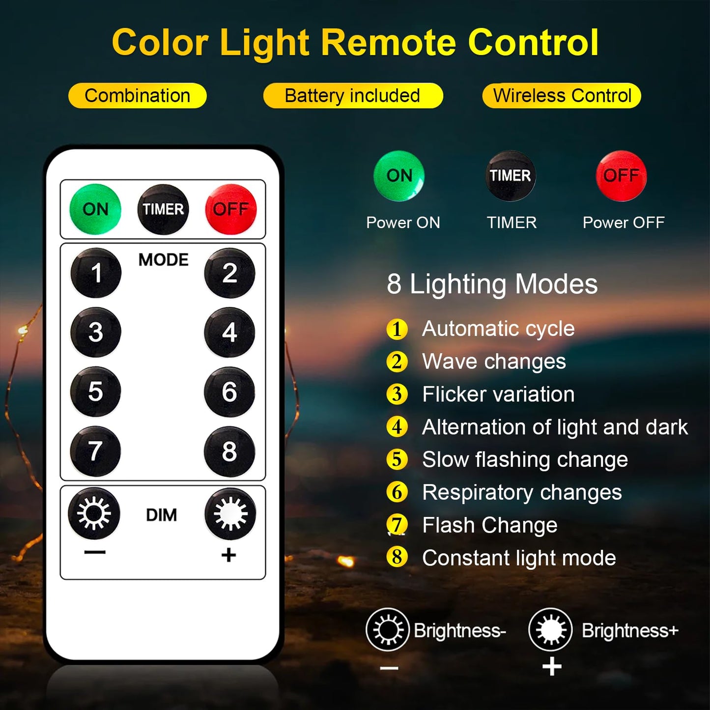 FWYWNL USB Fairy Light, 16ft 50 LED, Remote Control, Waterproof, 2 Pac, White, Copper Material