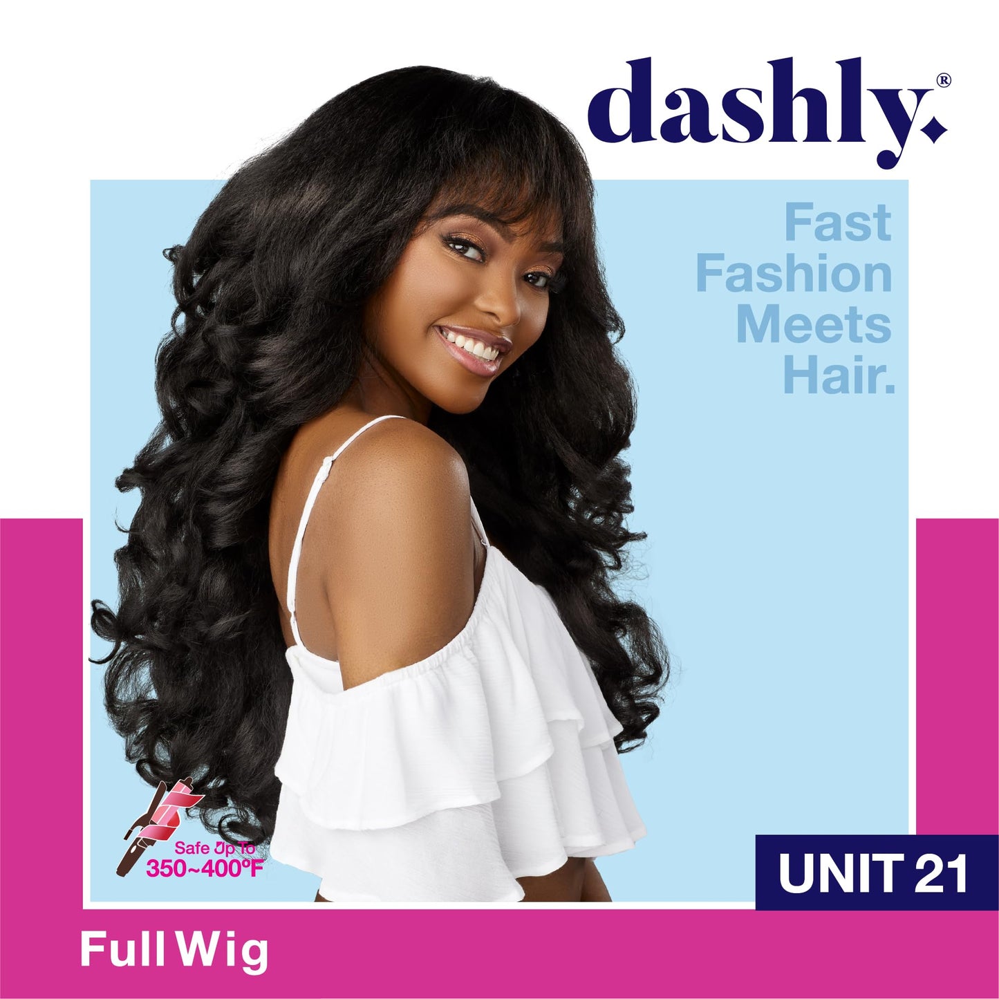 Sensationnel Dashly Wig - Unit 21 Non Lace Cap Ready to Wear Ear to Ear Lacepart Synthetic (1B OFFBLACK)