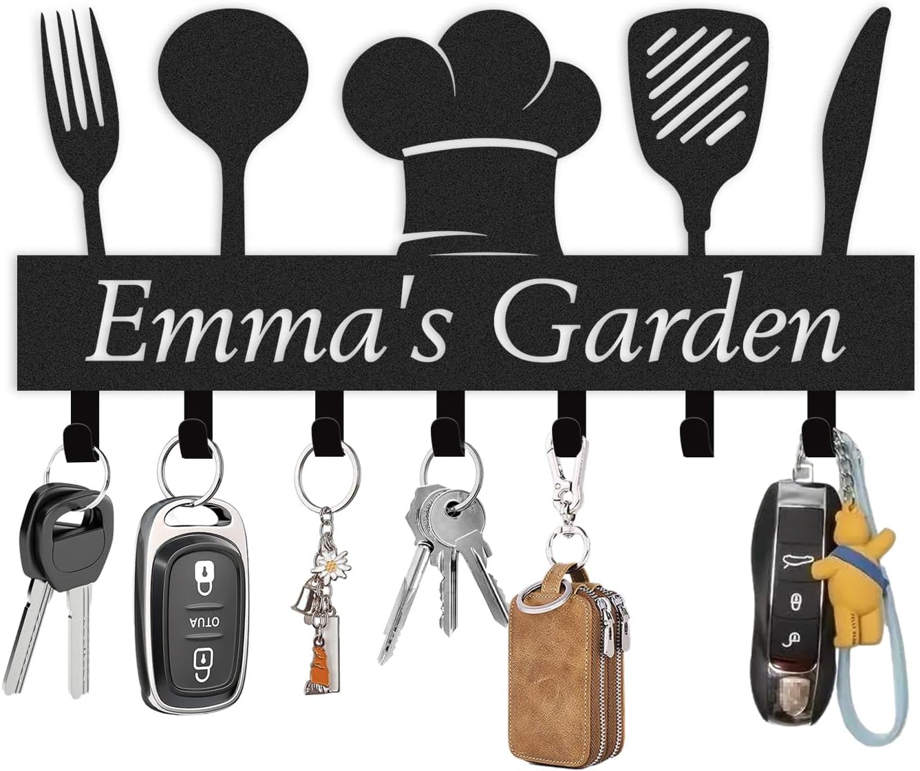 Custom Key Holder for Wall, Key Holder Wall Mount with Screws and Anchors, Kitchen Sets for Home Decorations, Personalized Key Rack Coat Hanger for Kitchen, Living Room, Entryway, Dining Room