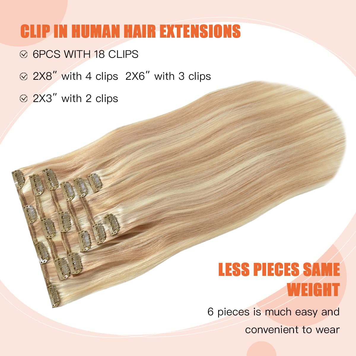 UGOTRAYS Medium Brown Clip in Hair Extensions Real Human Hair, 70g 7pcs 18inch,Soft & Natural Straight Double Weft for Women #4