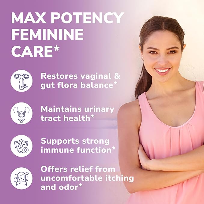 Probiotics for Women 200 Billion CFU, 36 Unique Strains, with Cranberry Prebiotics & Digestive Enzymes, High Potency Vaginal Probiotics, Full-Spectrum Gut Health, 60 Vegan Capsules