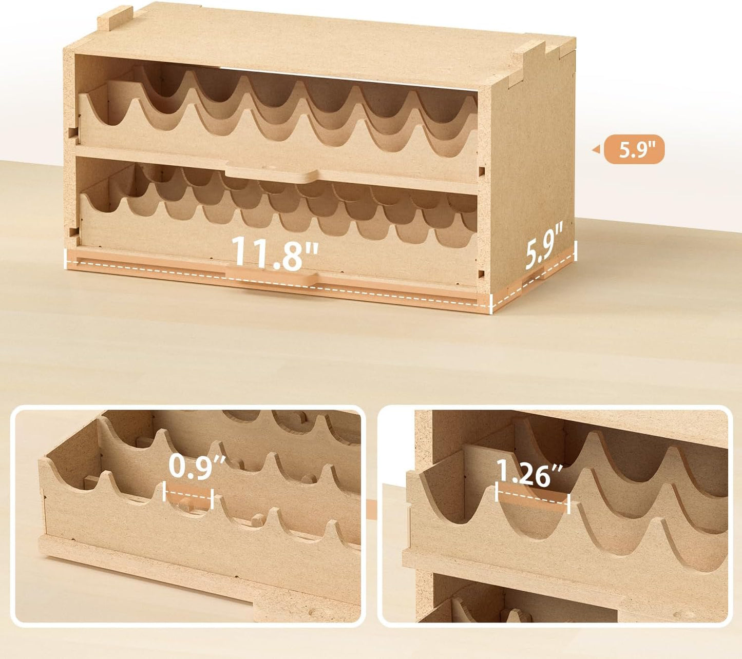 Plastic Model Paint Rack Organizer for 50 Paints, Pull-Out Storage With MDF Material, Model Tools, Suitable for 10ml Tamiya/Mr.Hobby and Miniature Paint Set GK8