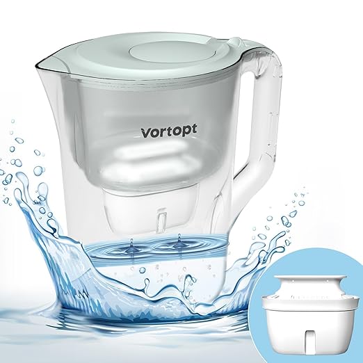 Water Filter Pitcher - 15-Cup Water Purifier Pitcher for Drinking Water, Reduces Chlorine, Lead and Bad Taste, 3 Months Lifetime, BPA Free,L2-Green(Included 1 Filter)