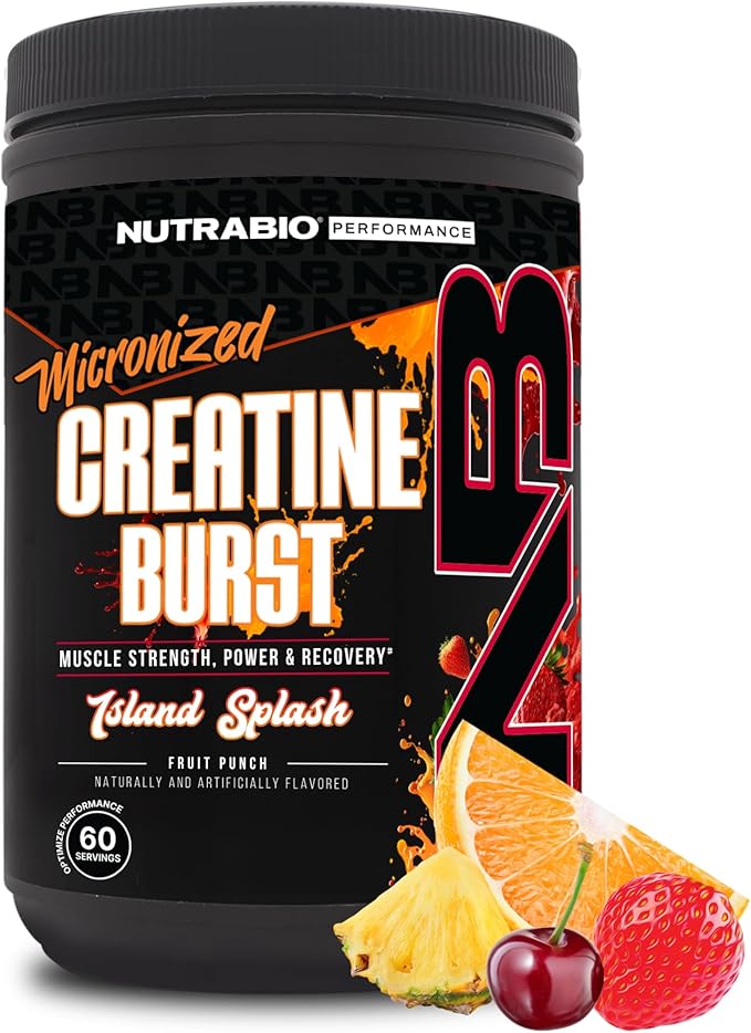 NutraBio Pure Micronized Creatine Monohydrate Powder Supplement, Island Splash, (300 g) - Supports Bulk Muscle Energy, Recovery, and Strength - HPLC Tested Creatine Powder Supplement for Men and Women