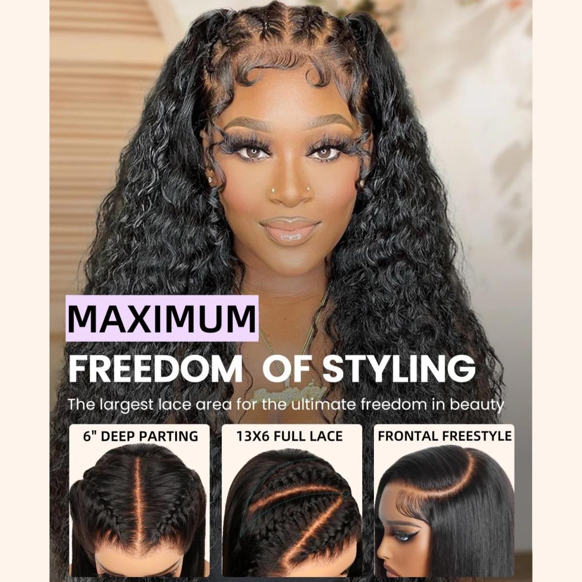32inch 13x6 Glueless Wigs Invisible Strap Snug Fit Ready to Wear SKINLIKE HD Lace Front Wigs Human Hair 220 Density Pre Plucked