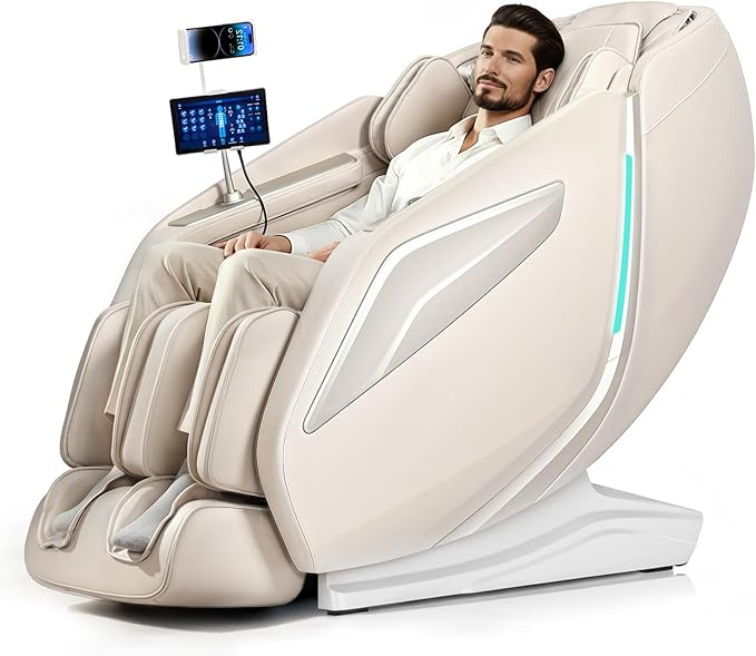 HealthRelife 4D Massage Chair Full Body Zero Gravity Recliner - 55“ SL-Track,15 Auto Modes,11 Massage Technique,40 Airbags...