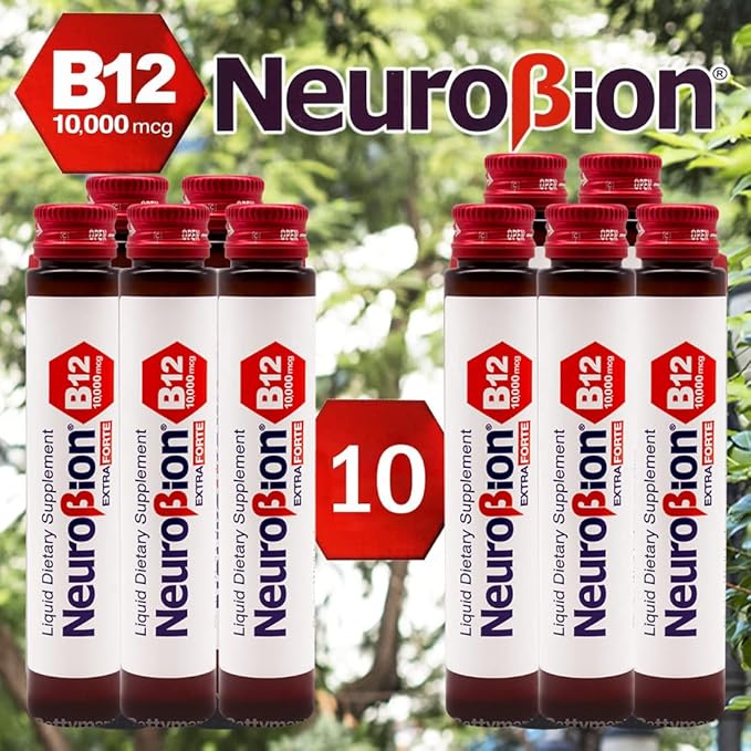 Neurobion Extra Forte B12 10,000 mcg Vials, Liquid - Extreme Powerful- 10 Vials per Box