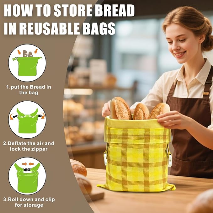 Mosucoirl Beeswax Bread Bags 2 Pack, Reusable Bread Storage Boxes for Homemade Sourdough, Cotton Food Bags Loaf Containers to Keep Fresh Large