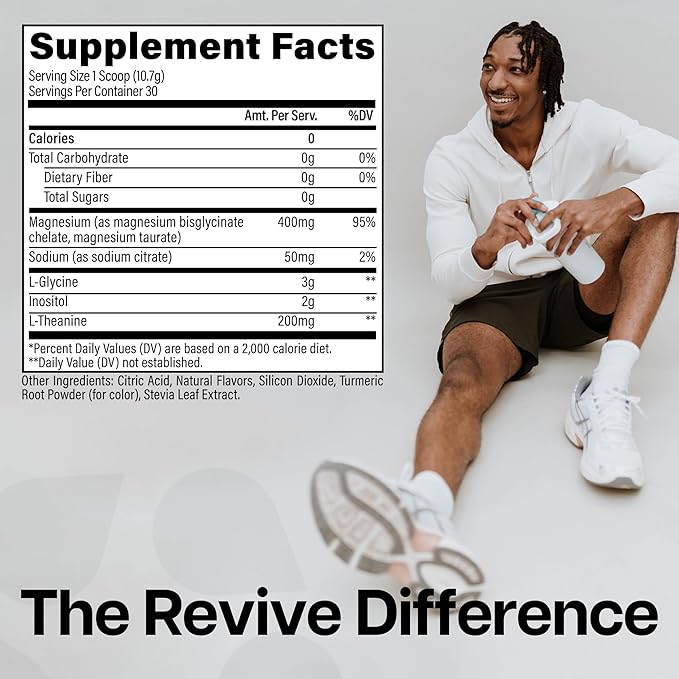 Revive MD Sleep Support Supplement for Adults, Honey Lemon - Sleep Supplements with Magnesium (Glycinate), Inositol, Glycine & L-Theanine - Promotes Relaxation & Sleep Health