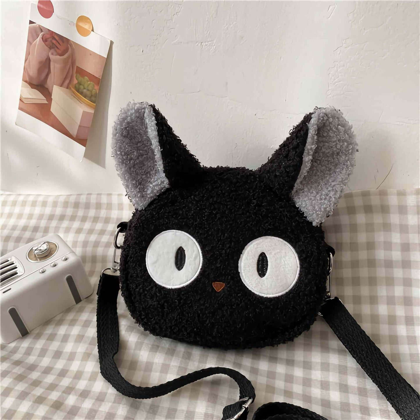 Lefe Liee cute cat purse for girls, kawaii plush anime crossbody bag, cat themed gifts for girls, mini novelty toddler purse for teen, teen trendy stuff, fluffy tote bag