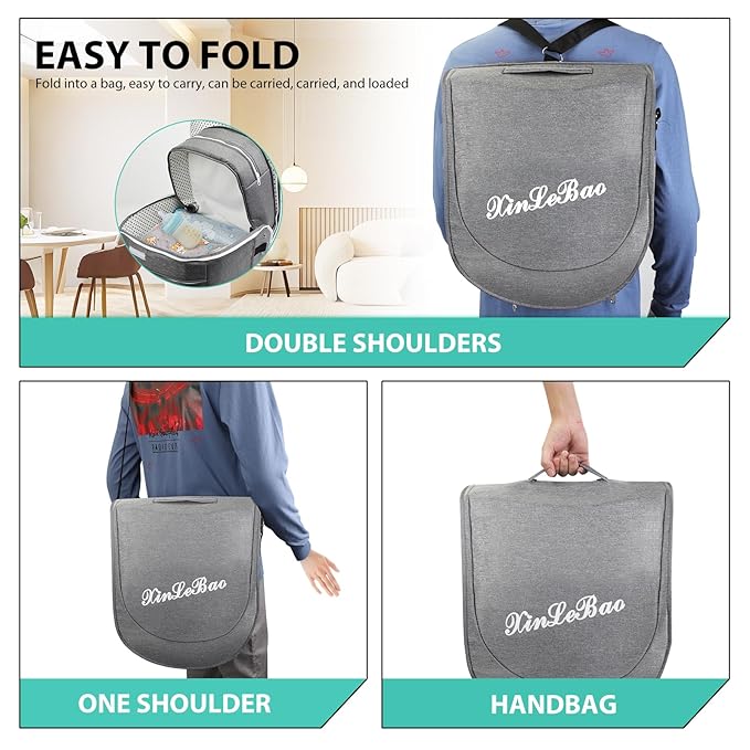 Portable Bassinet for Baby Travel Lounger Foldable Baby Co-Sleeping Bed with Mosquito net + Cool mat Carry Bag & Storage Pocket ()