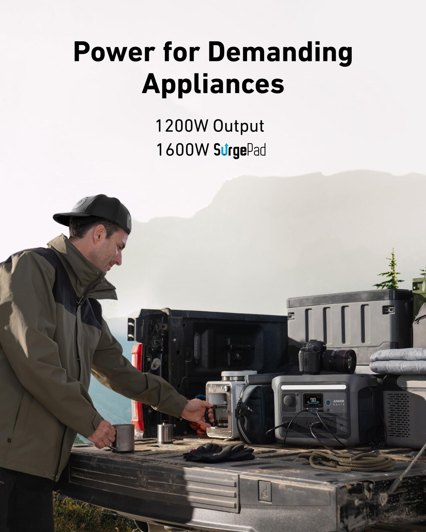 Anker Solix C800 Portable Power Station, 1200W (Peak 1600W) Solar Generator, Full Charge In 58 Min, 768Wh Lifepo4 Battery For Ou