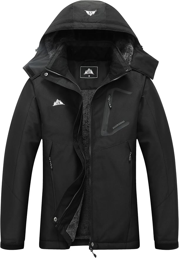 MOERDENG Women's Ski Jacket Waterproof Winter Coat Hooded Snowboarding Jacket Warm Winter Jacket