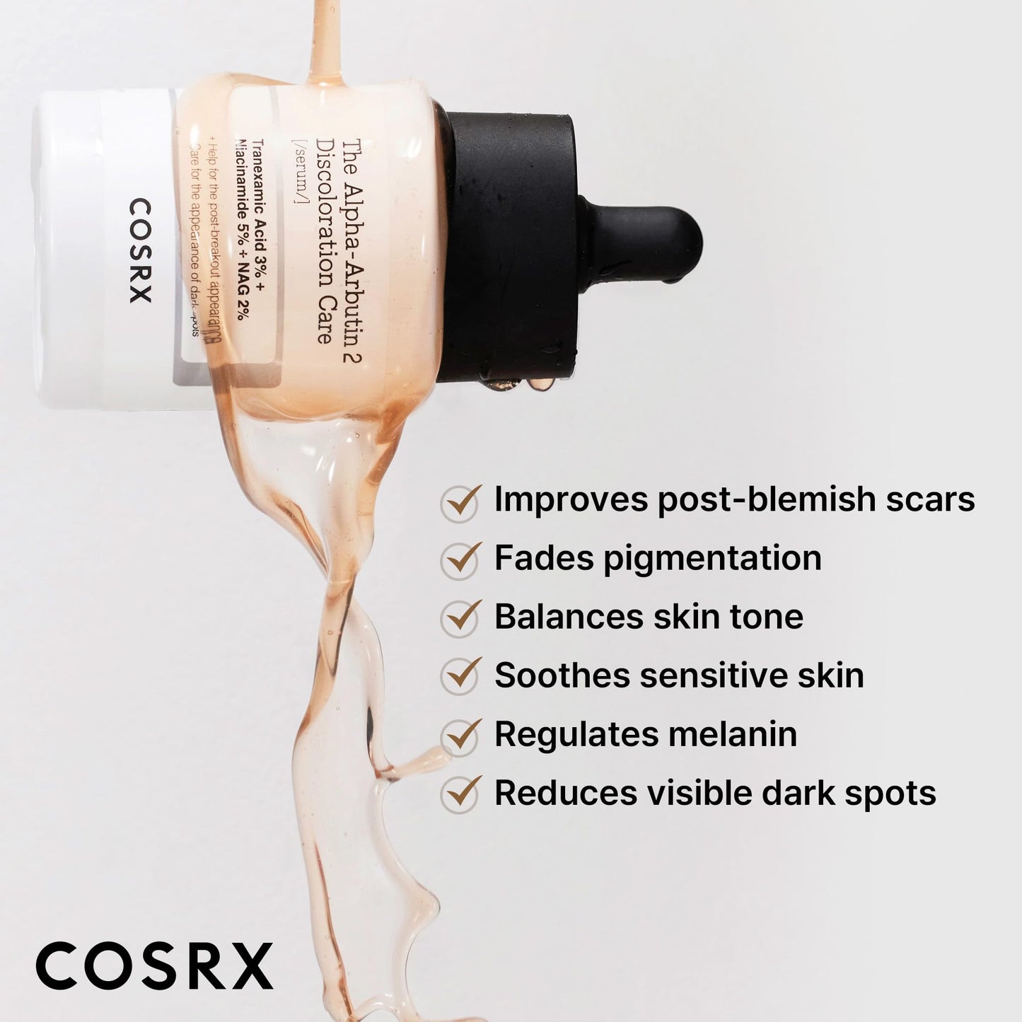 COSRX 2% Alpha Arbutin Discoloration Care Face Serum with Niacinamide, Glutathione & Tranexamic Acid, 1.7 fl oz - Serum for Face