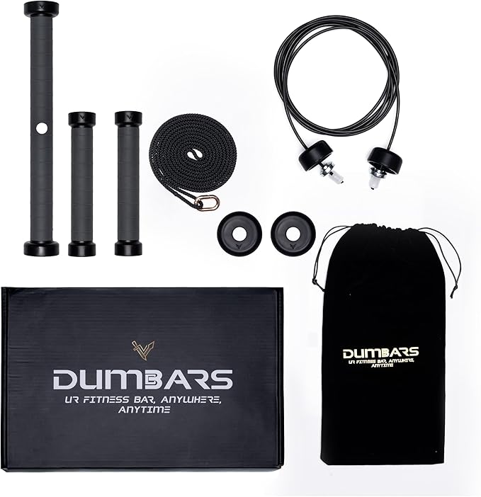 Dumbbars Modular Fitness Bar – 6-in-1 Portable Home Gym System for Clubbell, Mace, Forearm Training, Jump Rope, Dumbbell &...
