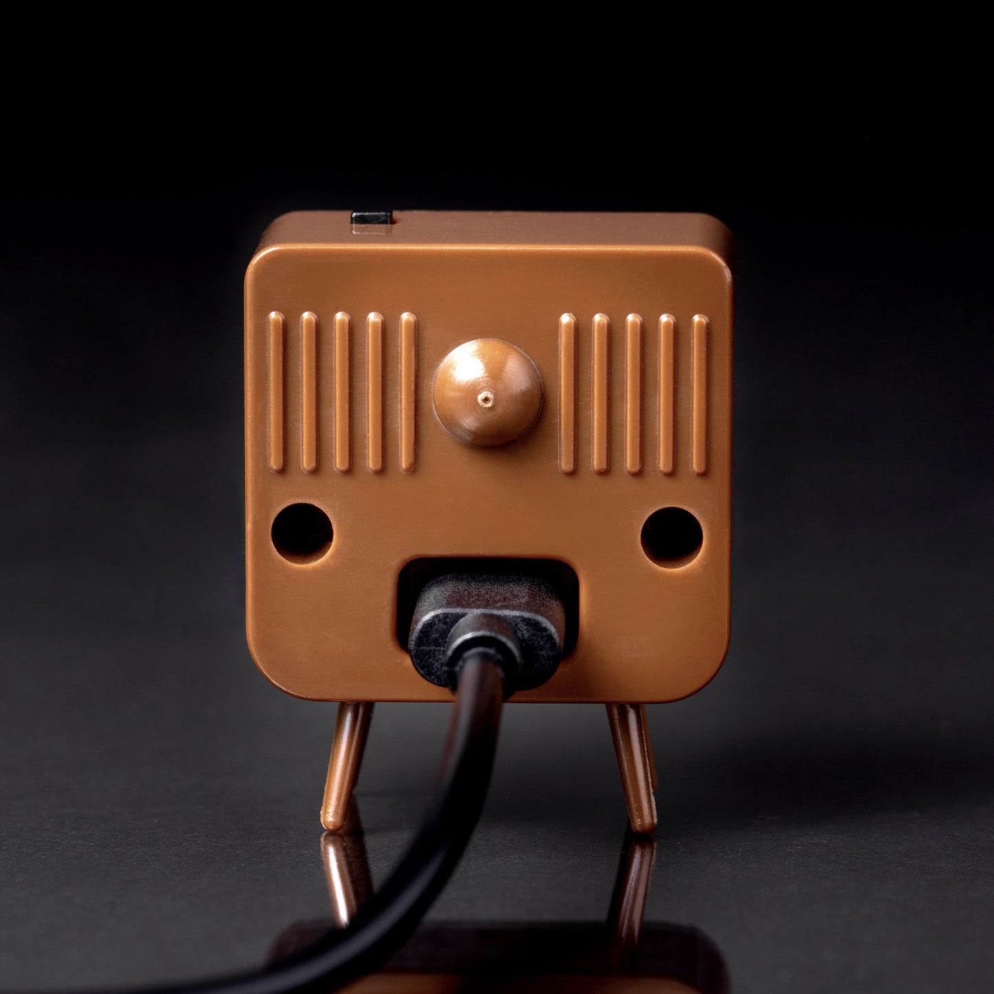 TinyCircuits TinyTV 2 Portable Retro Mini TV – 1.14″ IPS Screen, Preloaded & Uploadable Videos, USB-C Rechargeable, Knob Controls + Tiny Remote (Brown)