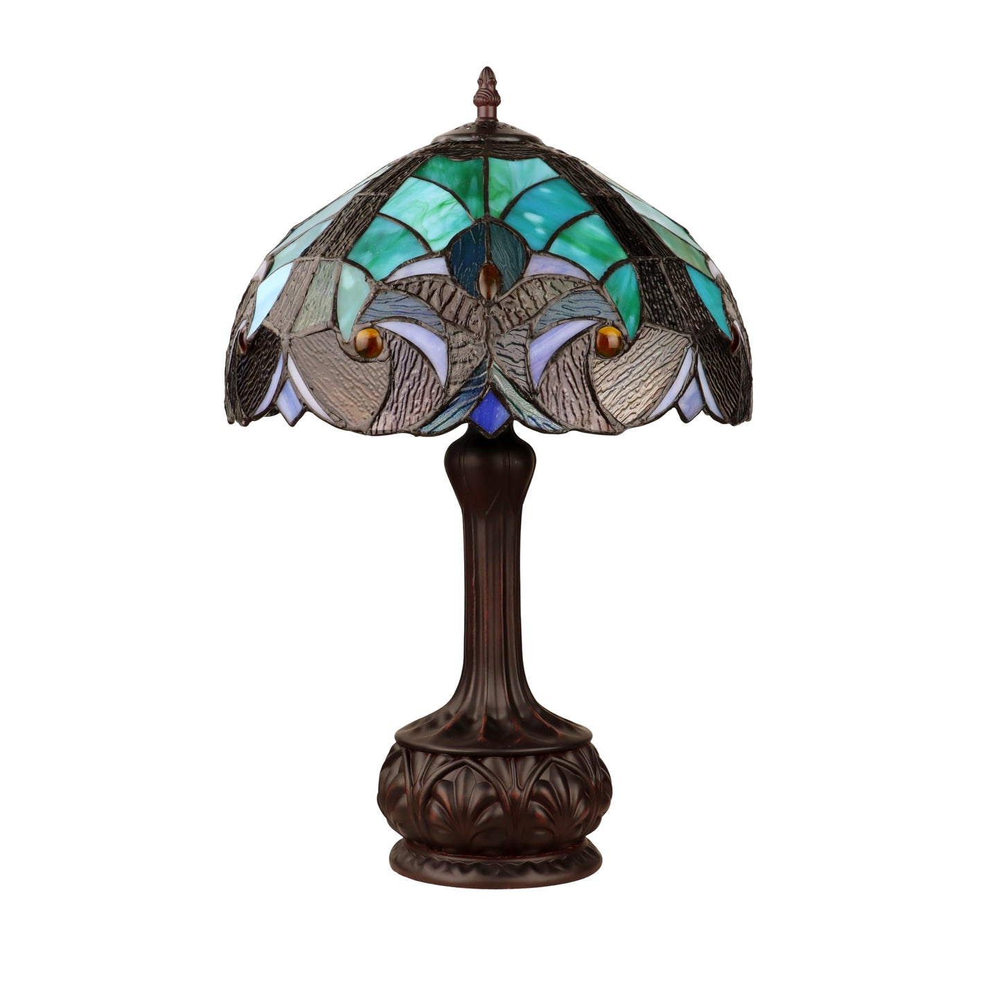 Chloe Lighting Tiffany-Style Table Lamp Antique Dark Bronze 1-Light 12in Shade Multicolor Model CH18780VG12-TL1